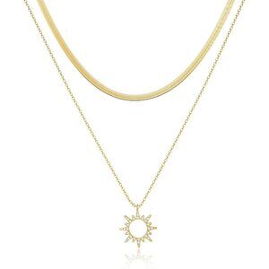 14K Gold Plated Layered Paperclip & Cuban Link Choker Necklace | Toggle Clasp